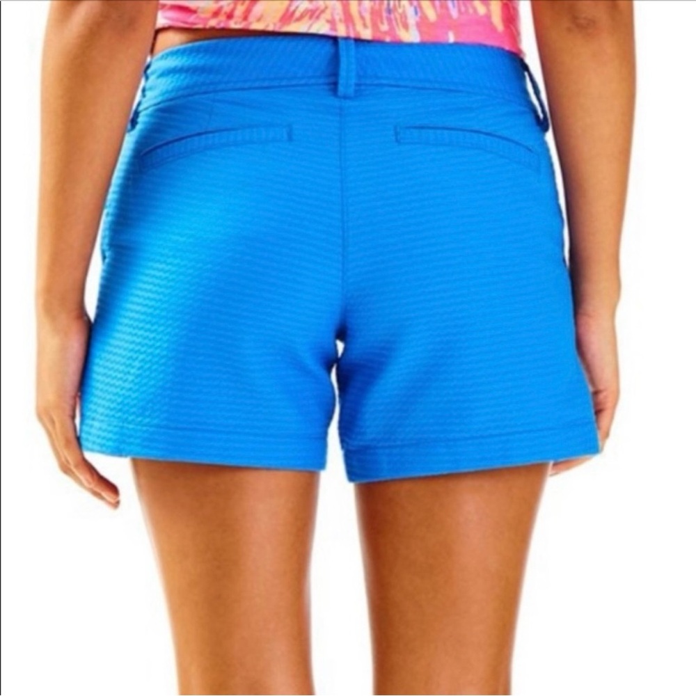 Lilly Pulitzer Callahan shorts blue piqué textured fabric summer preppy - Picture 2 of 6